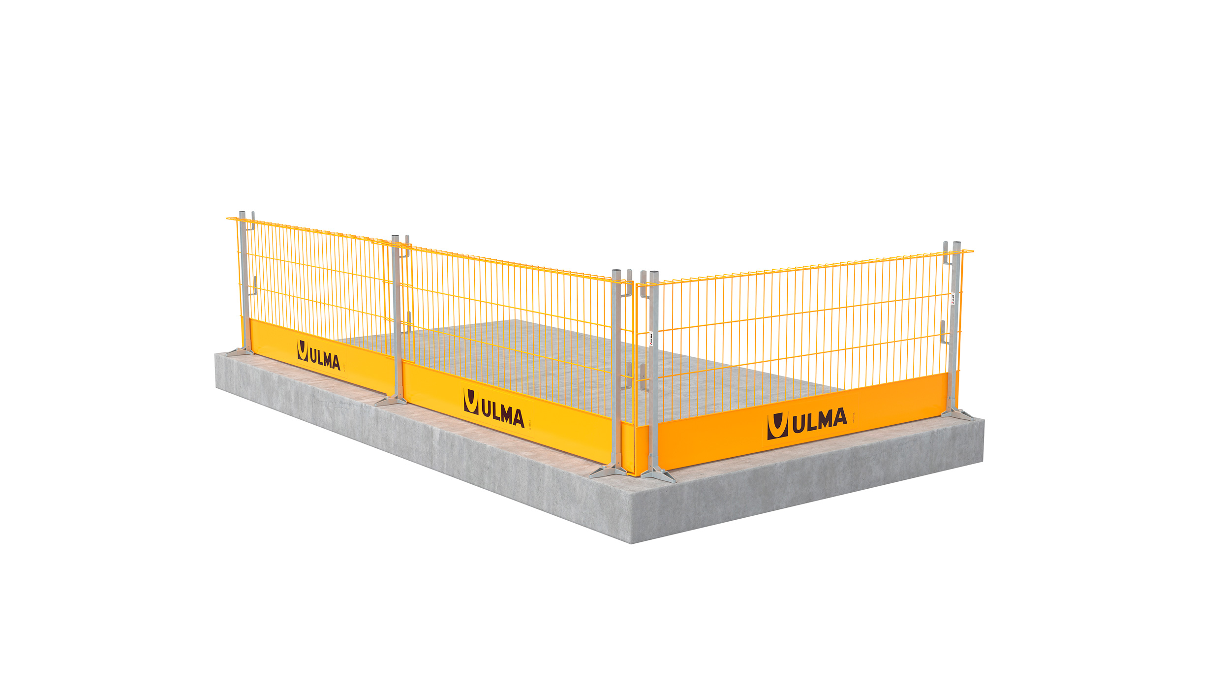 Barandilla de seguridad de metal de gran flexibilidad y adaptable a cualquier geometría de borde. Diseñada según la norma EN 13374 es perfecta para estructuras de hormigón y encofrados ULMA.