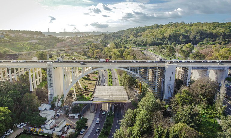 Reparación del viaducto más largo de Lisboa